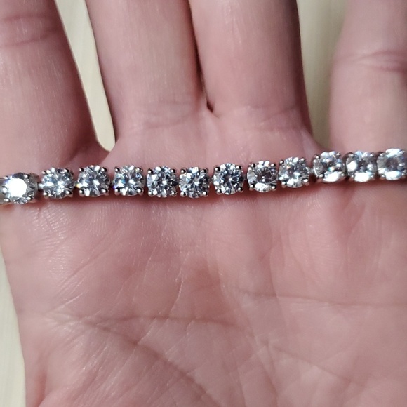 NEW 925 Sterling Silver Round CZ White Diamond Tennis Bracelet 7.25" - Picture 8 of 16